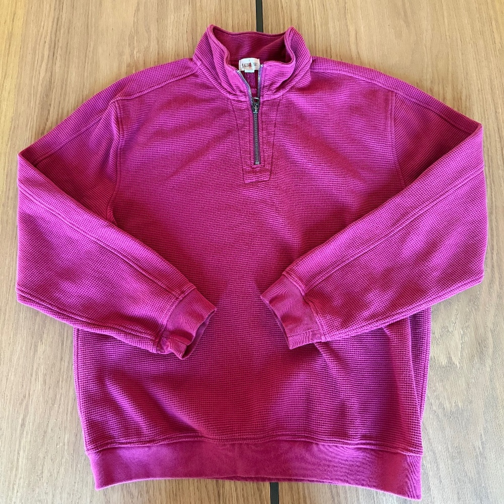 JCrew Men's Waffle Quarterzip, Size Large